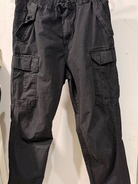 H&M Black Cargo Pants with Flap Pockets
